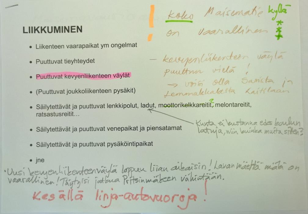 Säilytettävät ja puuttuvat lenkkipolut, ladut,