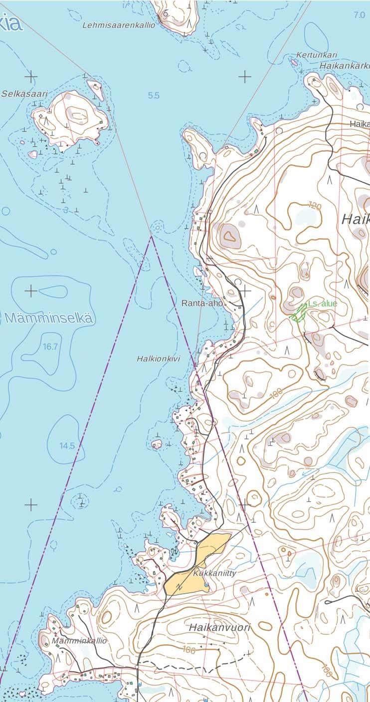 Haikankärjen ranta-asemakaava, kaavaselostus, liite : Rantaviivan mitoituslaskelma Mämminkallio - Haikankärki Mitoituslaskelma Mämminkallio - Haikankärki (Mämminselän vaikutusalue) poislukien