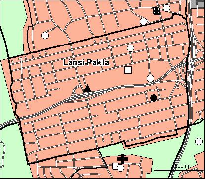 42 Länsi-Pakilan peruspiiri Copyright Helsingin kaupunki, Kaupunkimittausosasto 36 /23 Genimap Oy, Lupa L5475/3 Asukastiheys h/km2 Asuntojen keskikoko m2 Asuntokuntien keskikoko Korkeakoulututkinto