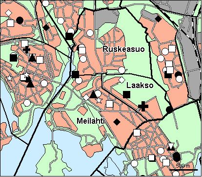 21 Reijolan peruspiiri Copyright Helsingin kaupunki, Kaupunkimittausosasto 36 /23 Genimap Oy, Lupa L5475/3 Asukastiheys h/km2 Asuntojen keskikoko m2 Asuntokuntien keskikoko Korkeakoulututkinto 15 1