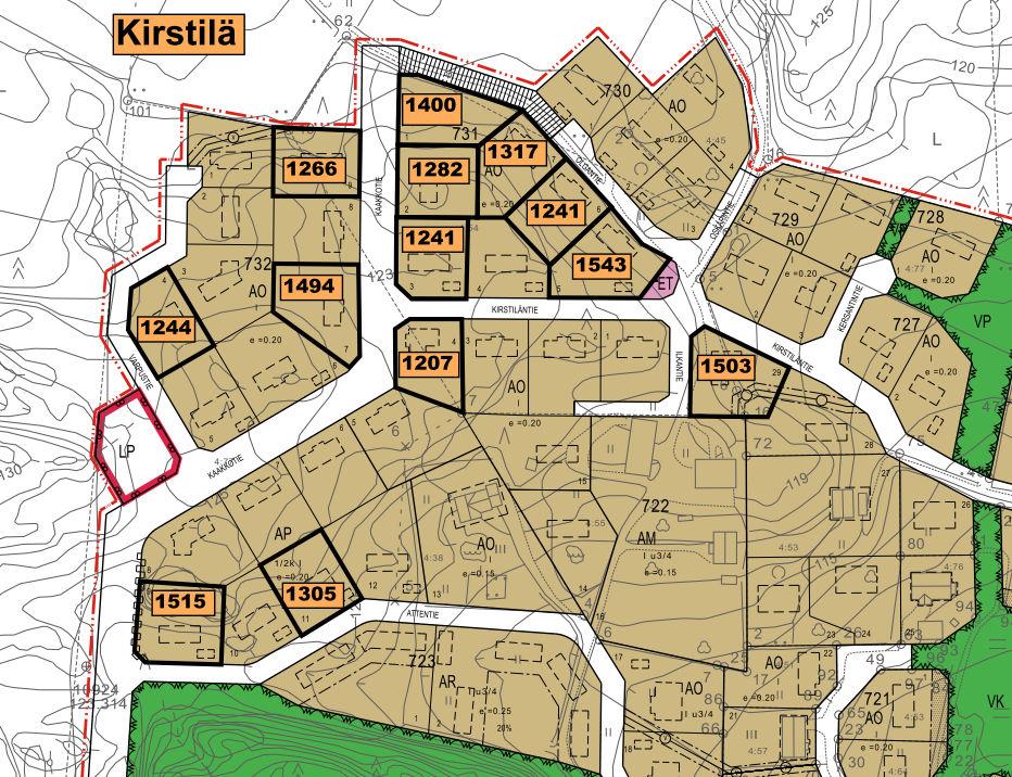 TAMMELAN KUNNAN ASUINTONTIT 4 (19) Kirstilä Kirstilän alue on asemakaavoitettua aluetta Kydön kylässä.