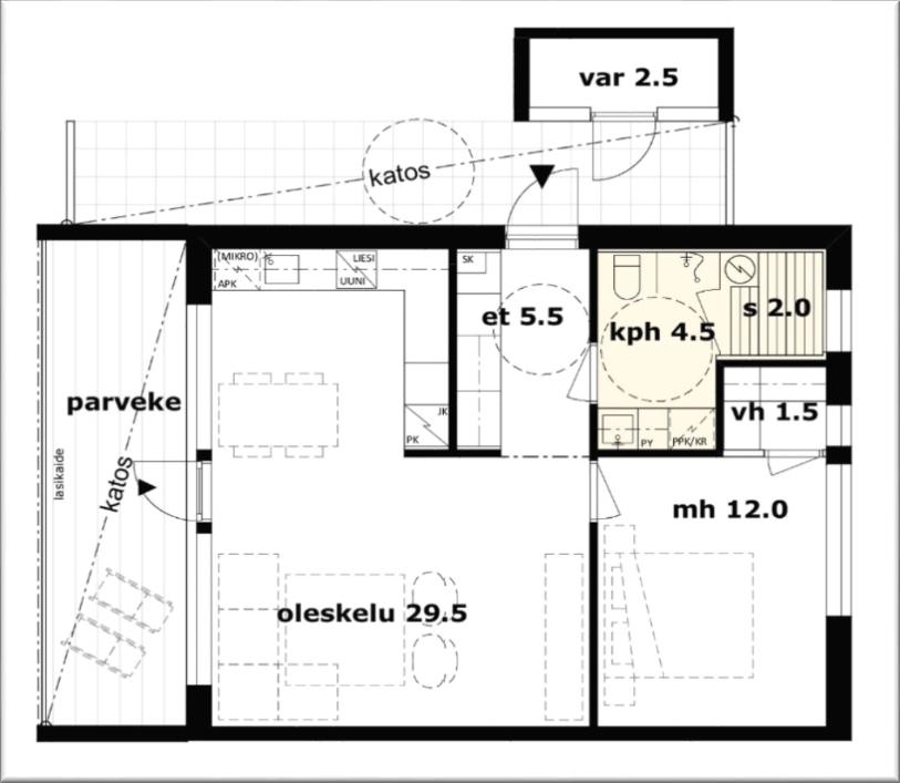 73.0m² 3h+k+s asunnot: B7,