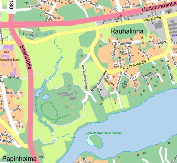 Kaarinan kaupunki Rauhalinnan länsiosan