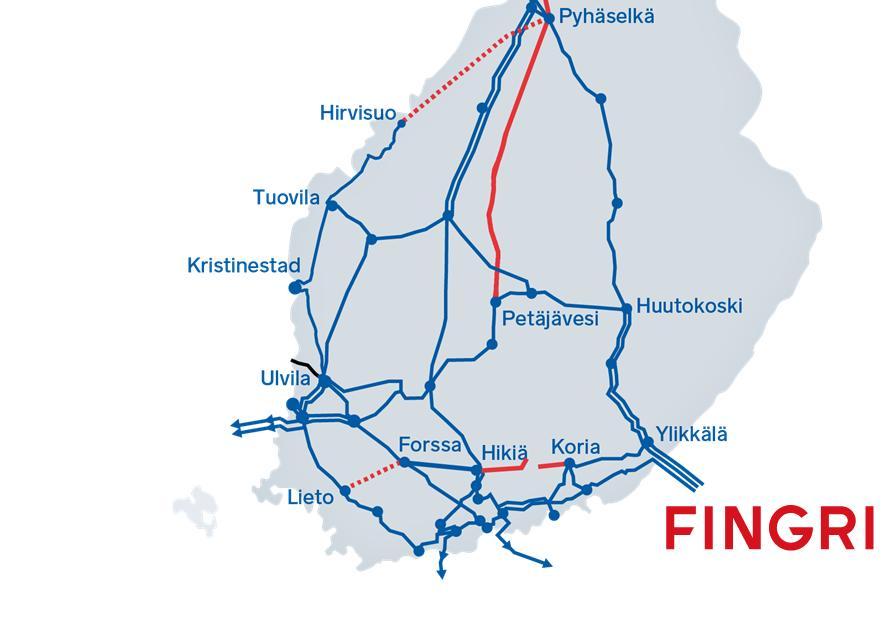 Huutokoski Hyvinkää - Hikiä EstLink 2 Ulvila - Kristinestad Hikiä - Forssa Hirvisuo - Pyhänselkä Lieto - Forssa Hikiä - Orimattila