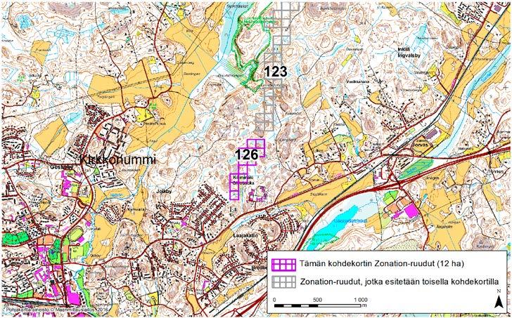 Kirkkonummi, Zonation-aluetunnus 126 KIRKKONUMMI (126) Alue sijaitsee Kirkkonummen keskiosassa Killinmäen kylässä kuntakeskuksesta itään. Alue on metsäistä.