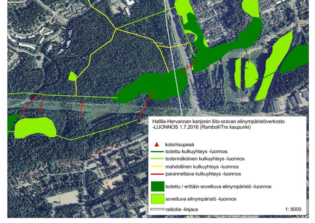 sijainti liito-oravan lisääntymis- ja levähdyspaikkojen