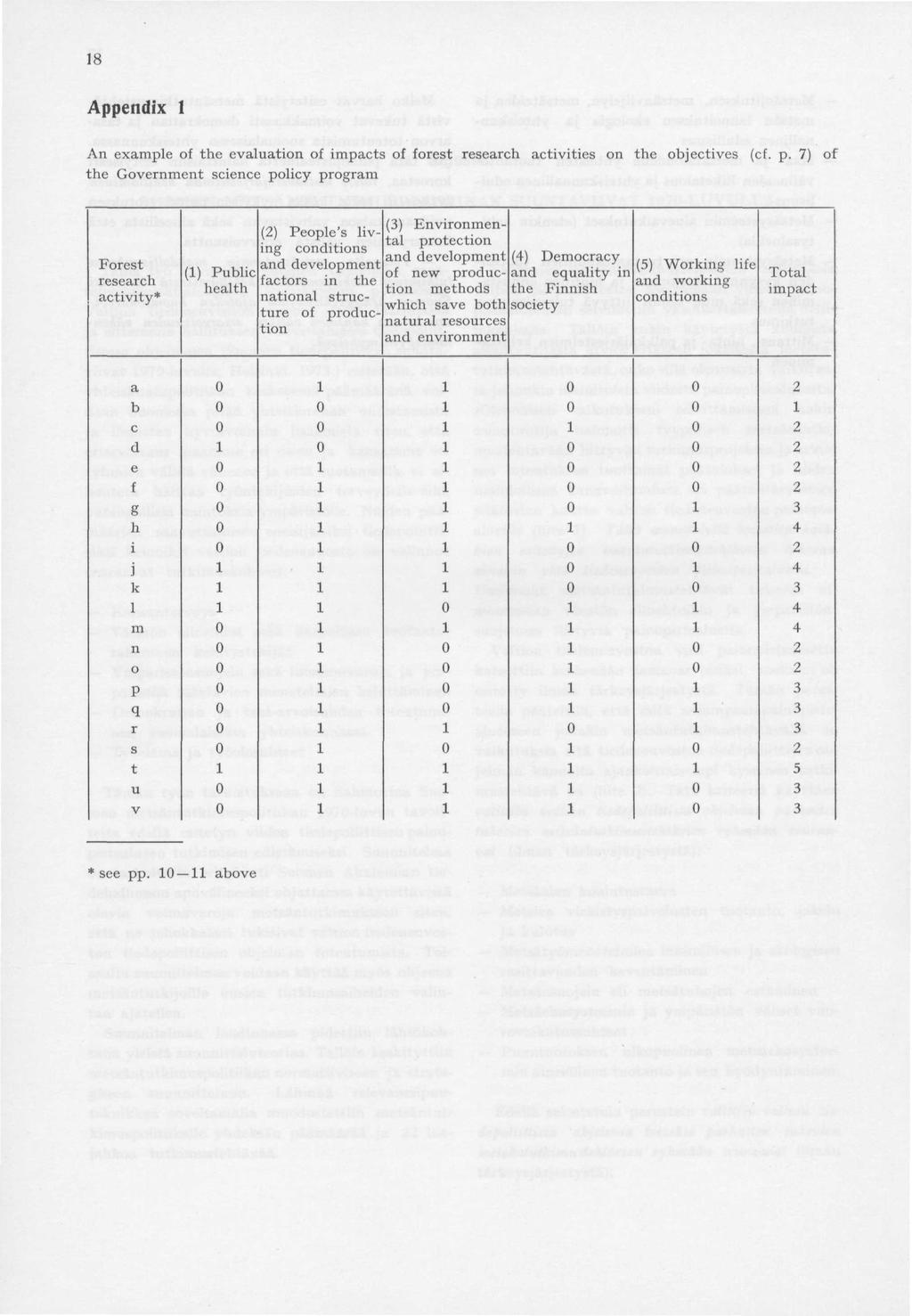 8 Appendix An example of the evaluation of impacts of forest research activities on the objectives (cf. p.