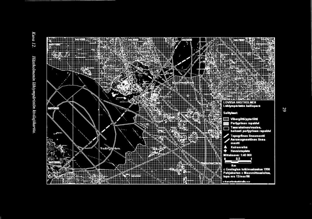 : " / T opogrflnen llneamenttl / Aeron:aagneettinen llneamentti & Kairanreikä +