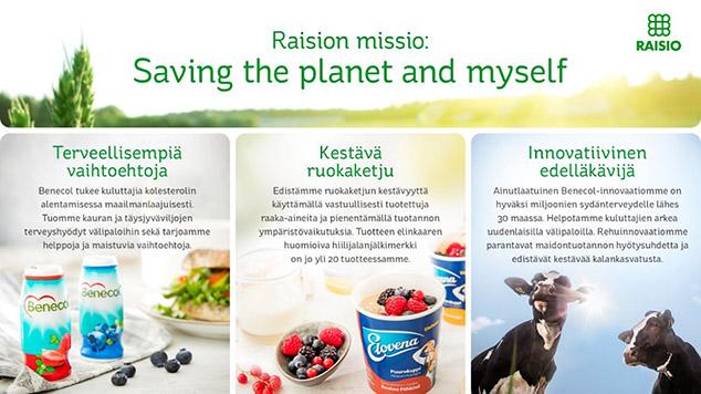 Raision vuosikertomus / Vuosi 2016 / Strategiset tavoitteet Vuonna 2017 Raisio tulee toteuttamaan investointeja brändeihin, tuotekonsepteihin, myyntiin ja markkinointiin sekä toimintansa