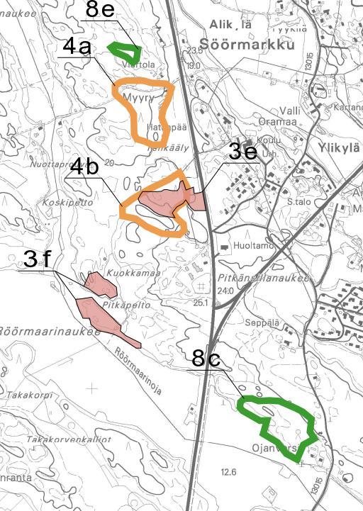 Valtateiden 8 ja 23 parantaminen rakentamalla Söörmarkun eritasoliiittymä, Pori 10.2.2017 1.2T telualueen metsät ovat nuoria tai varttuneempia havupuuvaltaisia kangasmetsiä.