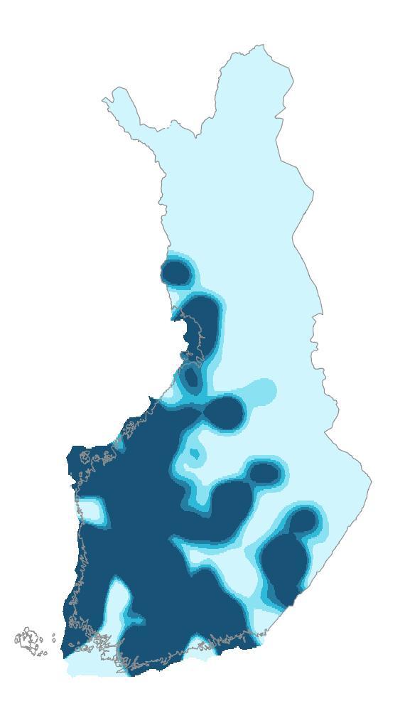 metsästyksen luvanvaraisuus poistettiin vuonna 2005, mutta metsästäjällä on saaliin ilmoitusvelvollisuus.. Arvio metsäkauriskannan koosta ja alueellisesta sijoittumisesta perustuu mm.