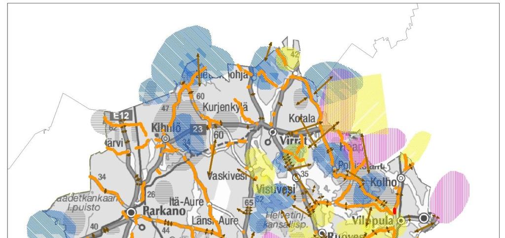 Pirkanmaan alueella, selvästi eniten kuitenkin etelä-,