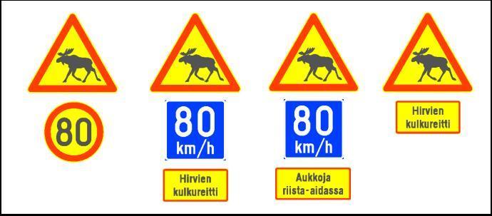 varoitusalueiden merkitsemisessä etusijalla ovat 100 km/h nopeusrajoitusalueella osuudet, joilla on tunnistettu hirvieläinten tienylityspaikka tai on tapahtunut hirvieläinonnettomuuksia riista-aidan