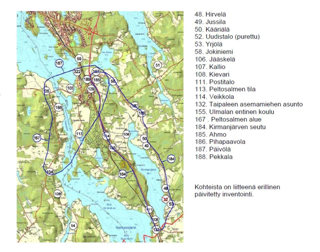 Rakennettu kulttuuriympäristö Arvokkaat rakennukset, joista on tehty