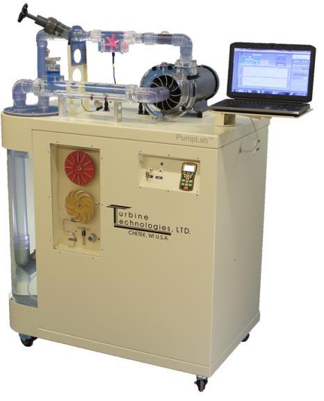 6.4 PumpLab PumpLab (kuva 13) on myös Turbine Technologies Ltd:n valmistama laboratoriolaite. Pumppujärjestelmässä on läpinäkyvä virtauspiiri.