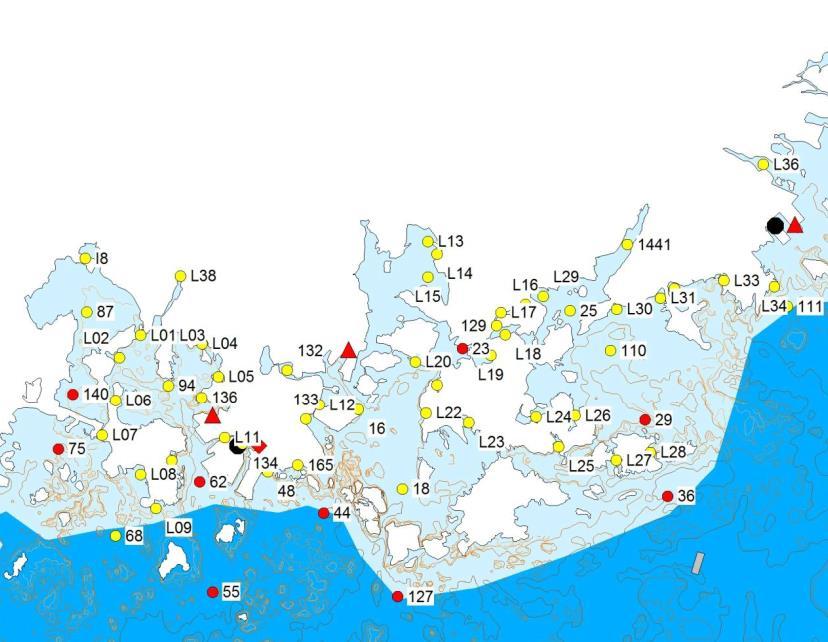 JÄTKÄSAARI: AHDINALTAAN TÖRMÄYSPENGER JA MADALLUSTÄYTTO 11(26) Kuva 4. Suunnittelualuetta lähimmät merialueen vedenlaadun tarkkailupisteet. (lähde: Helsingin kaupunki, ympäristökeskus 2014).