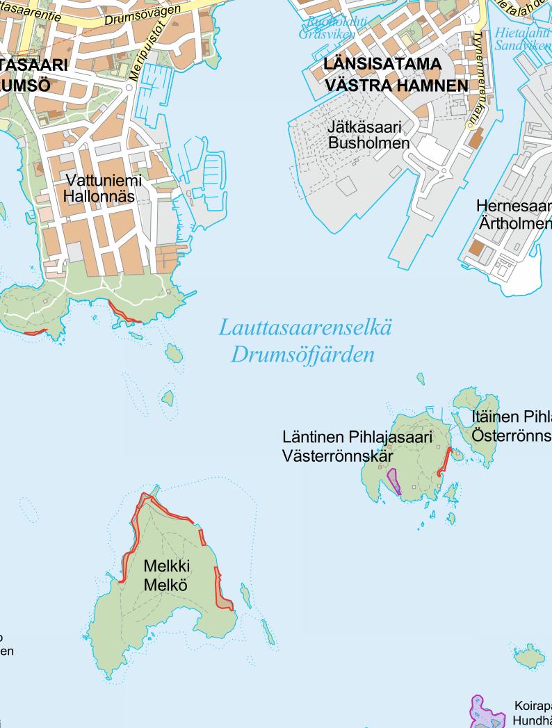 LIITE 5 Hanketta lähimpien luonnonsuojelualueiden sijainti Särkiniemen merenrantaniitty Vattuniemen merenrantaniitty Suunnittelualue Läntisen Pihlajasaaren merenrantaniitty Melkin merenrantaniitty