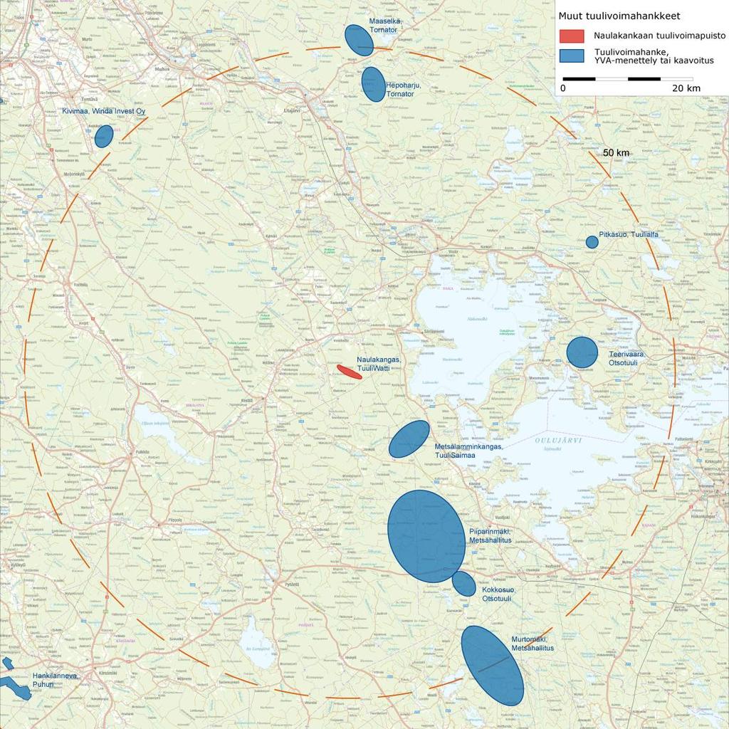 13 Naulakangas Kuva 11: Tiedossa olevat tuulipuistohankkeet Naulakankaan läheisyydessä noin 50 km säteellä suunnittelualueesta. 5.1. Kaavoitustyön aikana laadittavat selvitykset on laatinut kaavoitustyön vaatimat selvitykset.