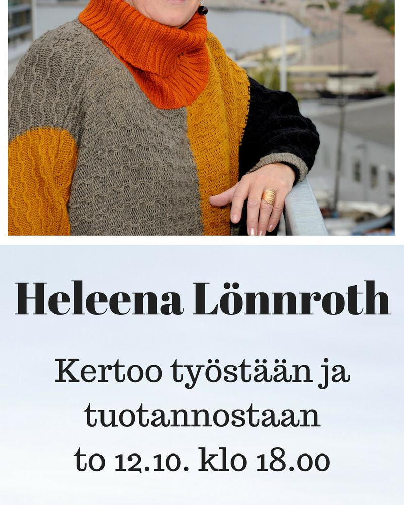 klo 18 Heleena Lönnroth, Kuukauden kotimainen kirjailijavieras 2017 Keskiviikkona 18.10. kirjastolla vietetään Valtakunnallista Satupäivää!