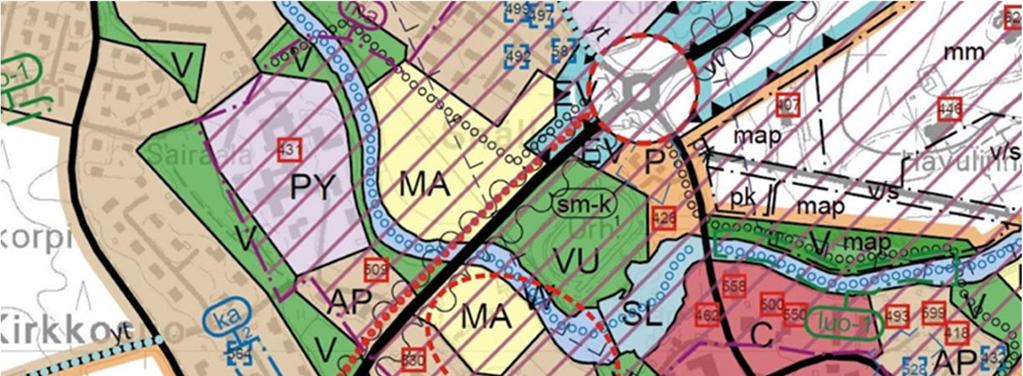 Yleiskaava Suunnittelualueella on voimassa oikeusvaikutteinen Noormarkku Toukarin osayleiskaava (KV 5.6.