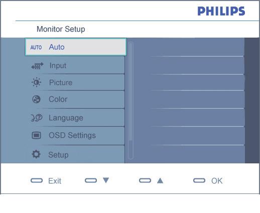 Yleistä Mikä on On-Screen Display (OSD)? Kaikissa Philipsin LCD-näytöissä on näyttövalikko (OSD) ominaisuus.