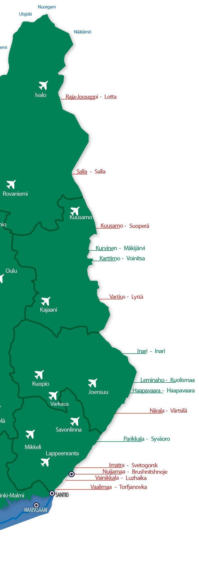 68 Henkilöiden rajatarkastukset ulkorajaliikenteessä rajanylityspaikoittain PASSINTARKASTUSPAIKAT SUOMEN JA VENÄJÄN VÄLISELLÄ RAJALLA VIRTANIEMI RAJA-JOOSEPPI