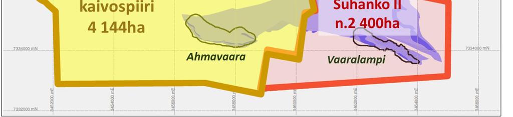 Kaivospiirin laajennus Suhanko II). Lisäksi olemassa olevaan ympäristölupaan haetaan muutosta malmin rikastusprosessin muutoksen ja toiminnan laajennuksen osalta.