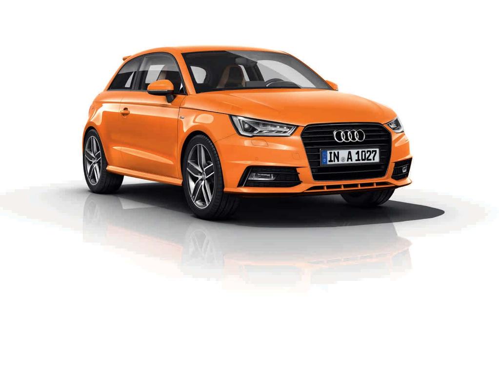 Audi exclusive Audi A1, jossa yksilöllisenä ulkovärinä Audi exclusive Solar-oranssi Musta Optiikka -paketti, Audi exclusive
