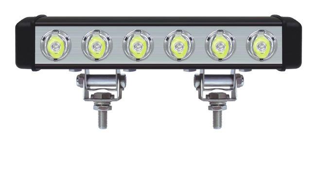 Rampissa on 14 LEDiä, leveä valokuvio, joka tuottaa 1 luxin 124 metrissä, teoreettinen teho 12600 lumen.