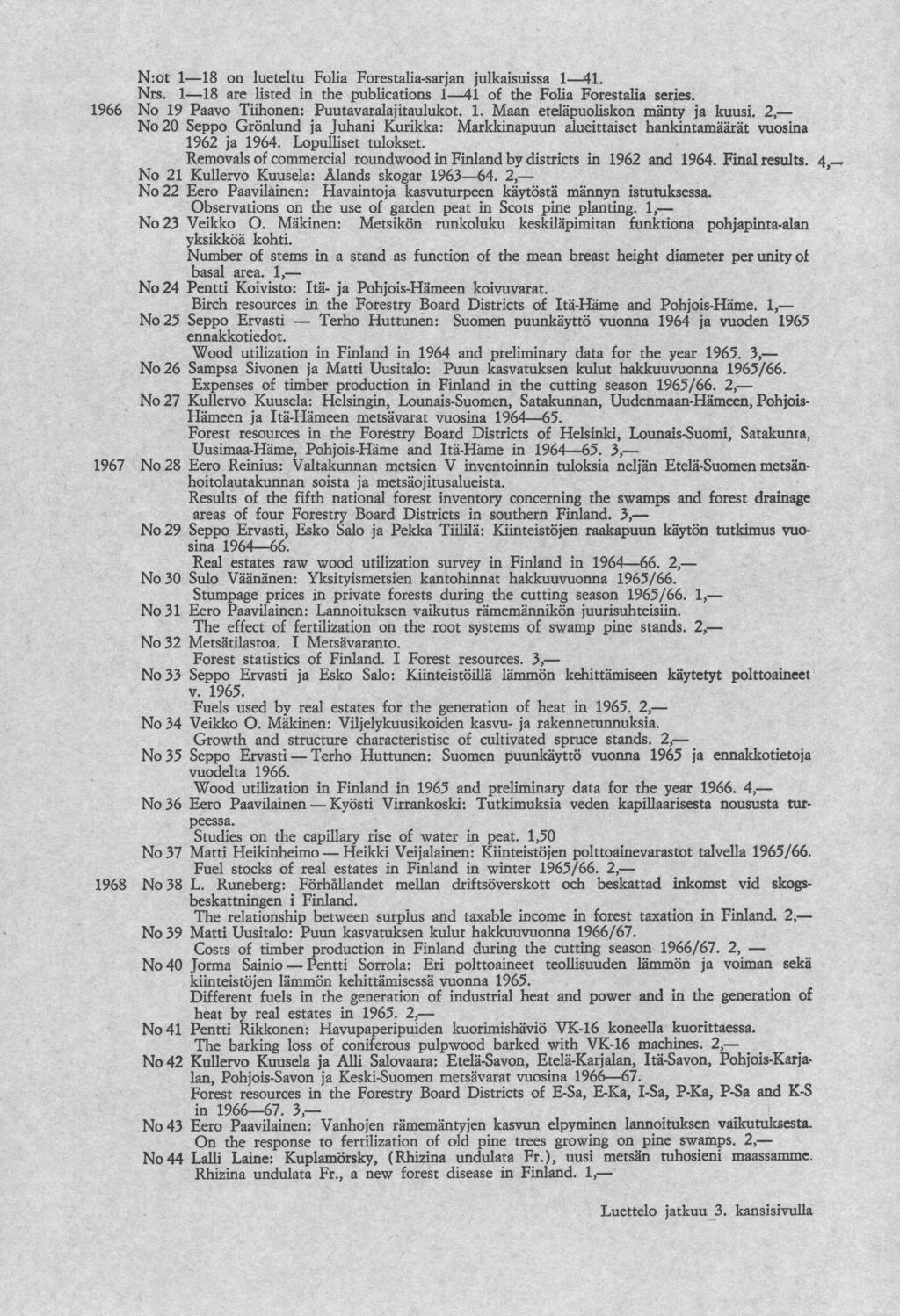 1966 N:ot IlB Nrs. IlB are 19 20 Paavo Folia lueteltu listed julkaisuissa I4l Tiihen: Puutavaralajitaulukot. Seppo Grönlund 1962 alia-sarn publicatis Juhani Kurikka: I4l. Maan eteläpuolisk 1.