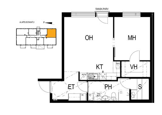 krs IKKUNAN PAIKKA VAIHTELEE KERROKSITTAIN 2h+kt+s 52,5 m 2