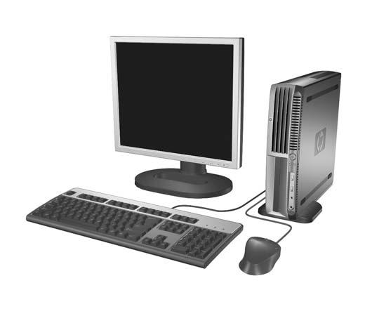 1 Tuotteen ominaisuudet Peruskokoonpanon ominaisuudet Erittäin ohuen HP Compaq -pöytätietokoneen ominaisuudet voivat vaihdella mallin mukaan.