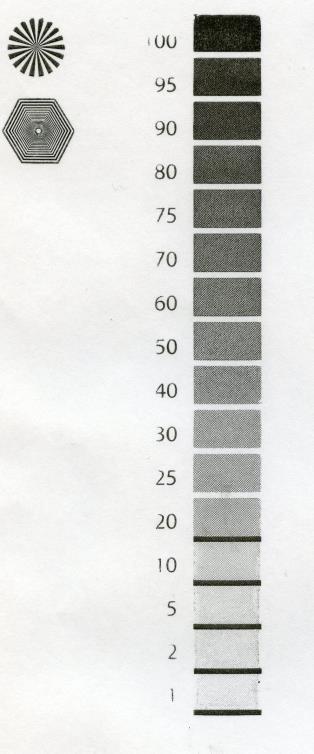 33 4.3 Painojäljen laadun tarkastelu Painojäljen laatua tarkasteltiin visuaalisesti eri testikenttiä käyttäen.