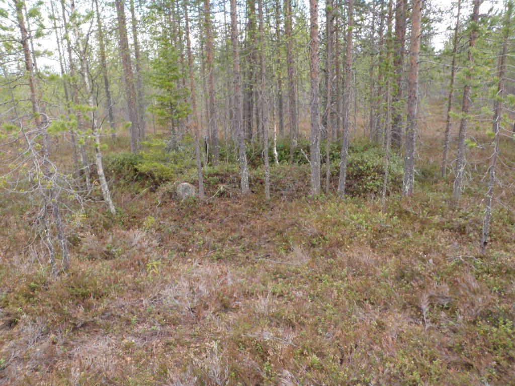 90 ylärinteen suunnassa on 70 cm leveä aukko. Vallin on pyöristetty koilliskulmasta. Rakennelman ympäriltä on otettu maata valleihin.