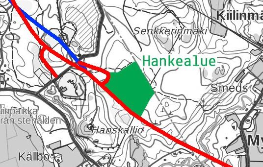 Lemminkäinen Infra Oy Ympäristövaikutusten arviointiohjelma 21 (54) Hankealue rajoittuu koillisessa Tuusulan kuntarajaan.