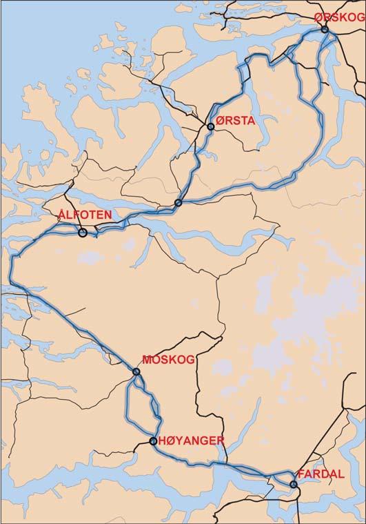 14 Ruotsi - Norja, pohjoinen - etelä siirtoakseli Ørskog - Fardal 420 kv vaihtosähköjohto pituus noin 300 km lisää Keski-Norjan ja Etelä- Norjan
