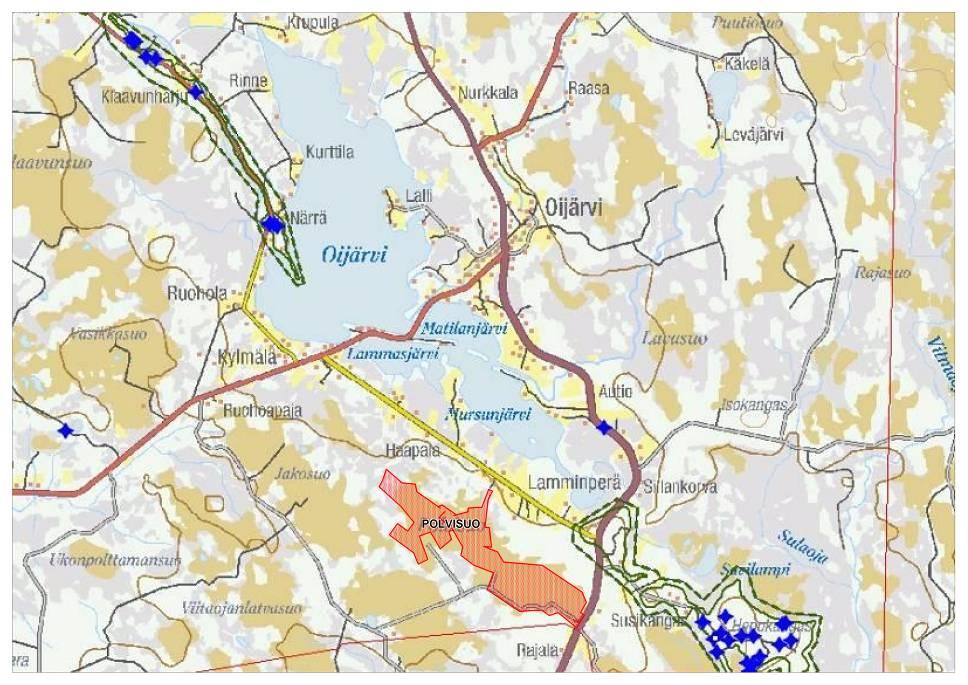 28 5.1.2 Pohjavesi Suunnitellun tuotantoalueen läheisyydessä sijaitsee kolme pohjavesialuetta.