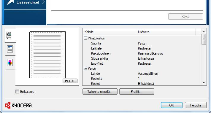 Tulostaminen tietokoneelta > Tulostaminen tietokoneelta 4 Syötä paperikoko. 5 Syötä paperin nimi.