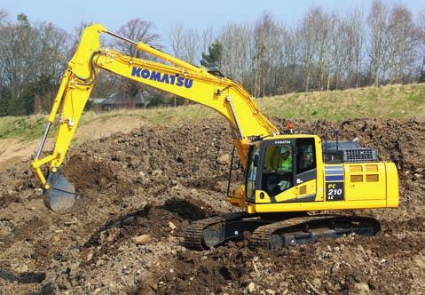 Turvallisuus ennen kaikkea Optimaalinen työkohteen turvallisuus Komatsu PC210-11 kaivukoneen turvallisuusominaisuudet ovat alan uusimpien