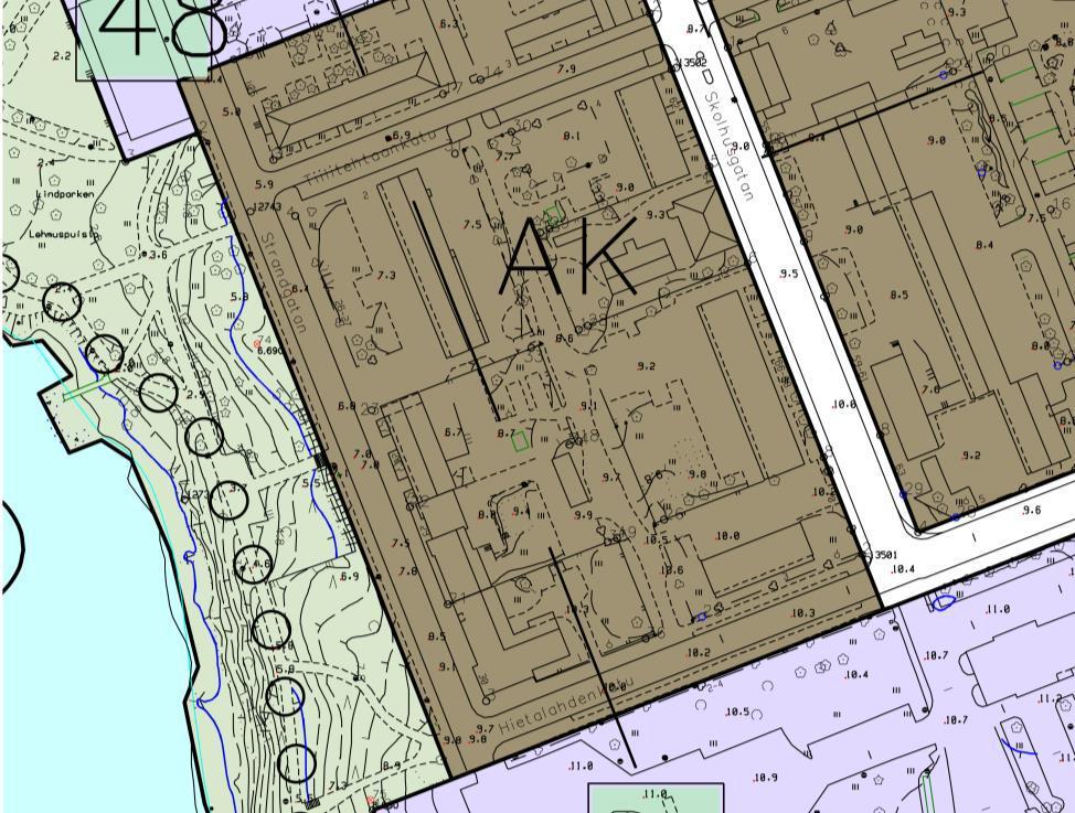 7 Kortteli 11-1002 2 Bostads Ab Vasa Strandgatan 26 3 Bostads Ab Strandgatan 28 4 As Oy Vaasan Rantakatu 29 Bostads Ab 5 Vasa sjukvårdsdistrikt kf Katu- ja liikenne alueet ovat Vaasan kaupungin