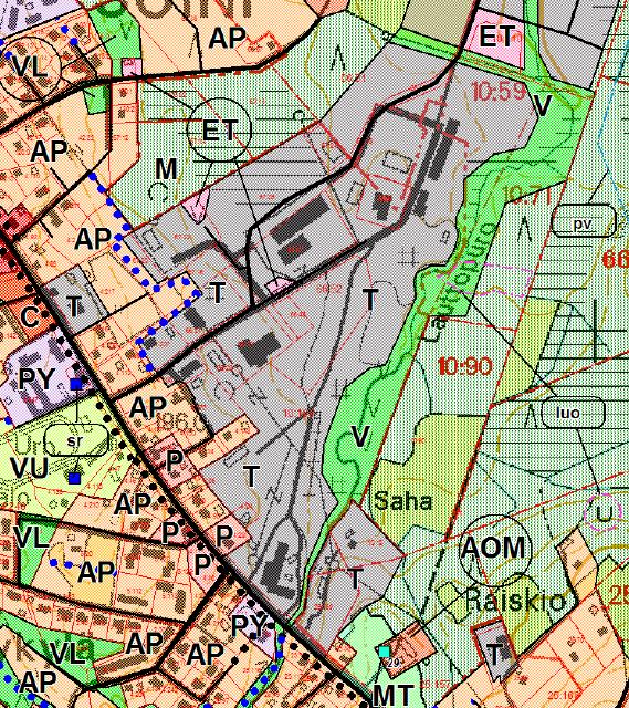 Suunnittelualueelle on osoitettu seuraavia merkintöjä: Pientalovaltainen alue (AP) Palvelujen ja