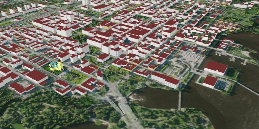 Esimerkkimalleja Oulun keskusta LOD1: -