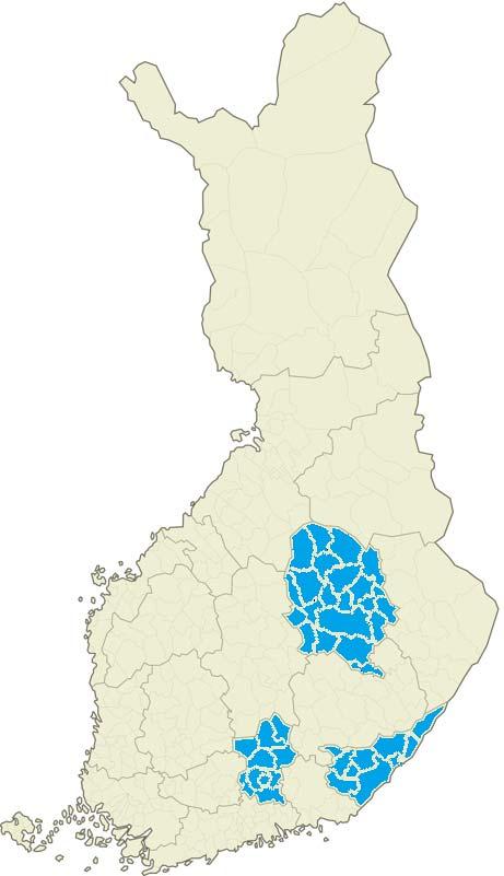 Toiminta alue Etelä Karjala (13 1155) Päijät Häme (20 1615) Pohjois Savo (24 8615) Finrisk aikuisväestö >12 pistettä 20% >14 pistettä 10% Kohderyhmä Potentiaalinen kohderyhmä 18