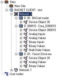 25 verkkonumeron on vastattava BACnet-protokollapinon määrittelyissä olevia asetuksia ko. kohteille.