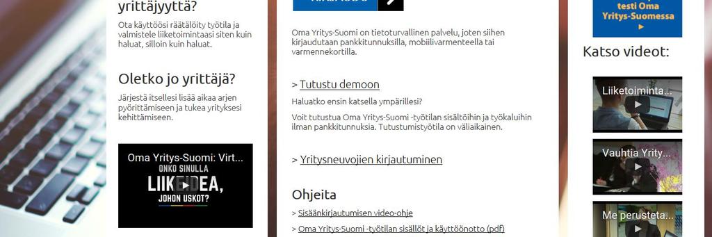 fi/) etusivulla löydät ohjeita työtilan