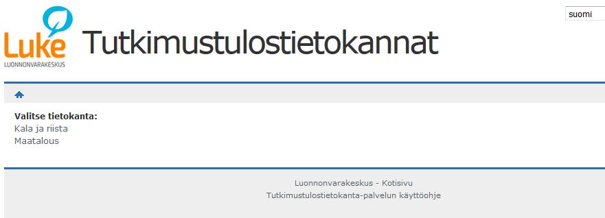 Palvelusta voi hakea Luken tutkimustuloksia sekä tehdä