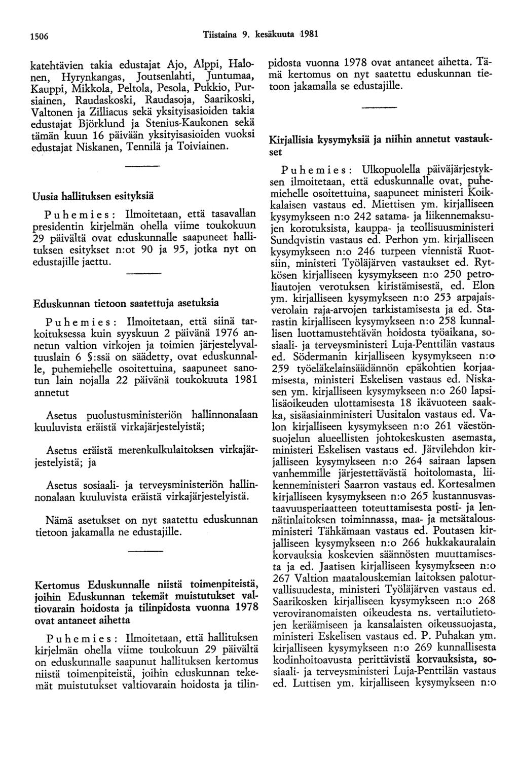 1506 Tiistaina 9.
