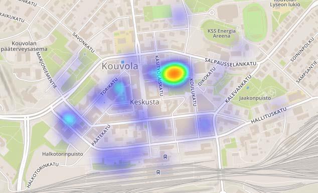 Suosituimmat pysäköintialueet Karttakysely asukkaille 2/2016, Laskennat 3/2016 Pysäköintilaskentojen perusteella kuormitetuimmat pysäköintialueet