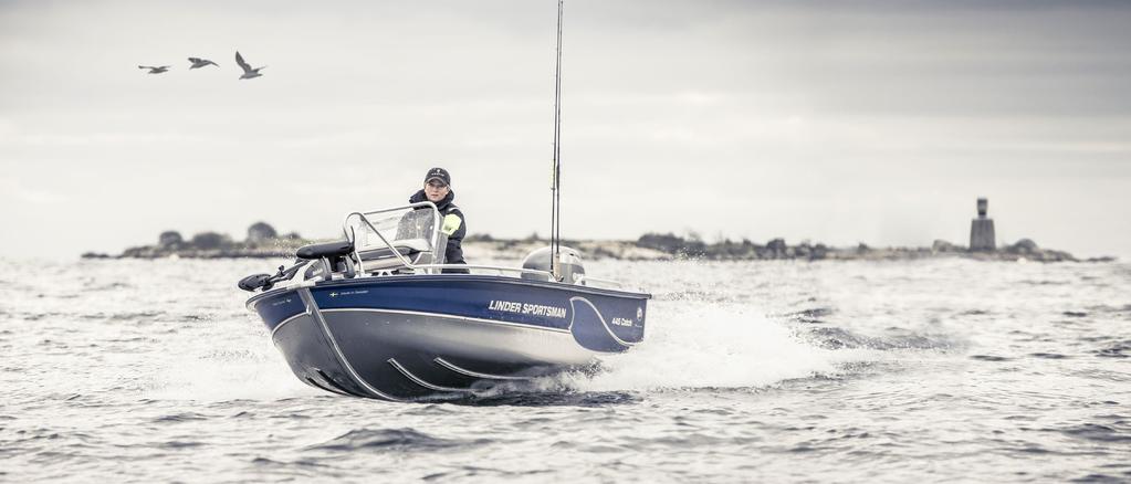 JOKA SÄÄLLE Sportsman 445 Catch on puhdasverinen harrastusvene. Kehitetty urheilukalastajien kanssa urheilukalastajille.