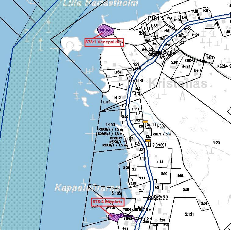 4(5) Liite 2/Bilaga 2: 878:1 Venepaikka ja 878:4